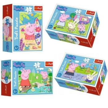 Trefl: Peppa malac boldog napja - 54 darabos mini puzzle, többféle kép