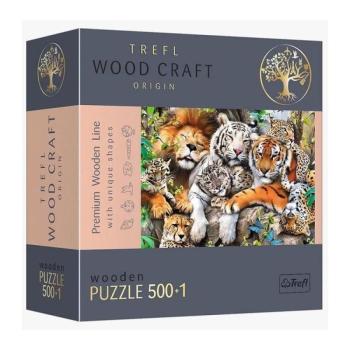 Trefl Puzzle Wood Craft: A dzsungel nagymacskái – 500+1 darabos puzzle fából kép