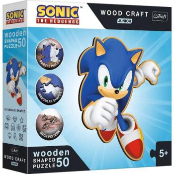 Trefl Puzzle Wood Craft: Sonic, a sündisznó- 50 darabos puzzle fából kép