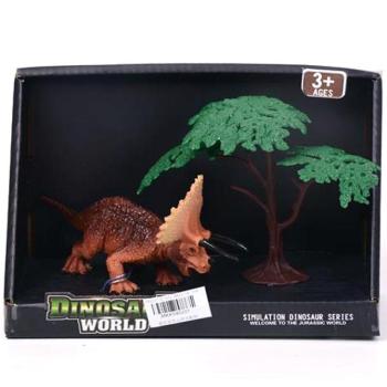 Triceratops dinoszaurusz figura fával 15cm kép