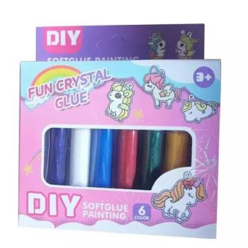 Unikornis mintás üvegmatrica festék készlet kép