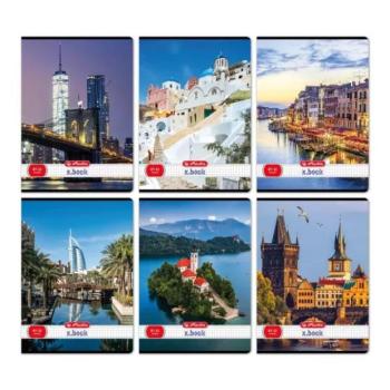 Város mintás A4-es négyzetrácsos füzet- többféle kép