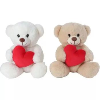 Vigyél haza! Plüssmackó szívekkel - 21 cm, többféle kép