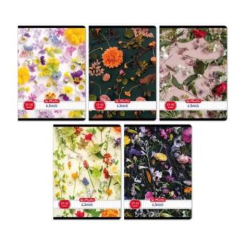 Virág mintás A5-ös négyzetrácsos füzet, 27-32 - többféle kép
