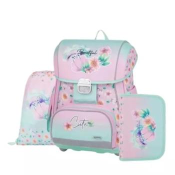 Virág mintás prémium iskolatáska szett - 3 részes kép