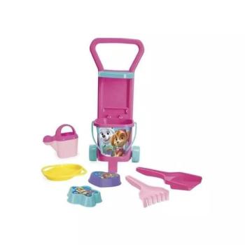 Wader: Mancs őrjárat homokozó szett húzós kocsival, 8 db-os - rózsaszín kép