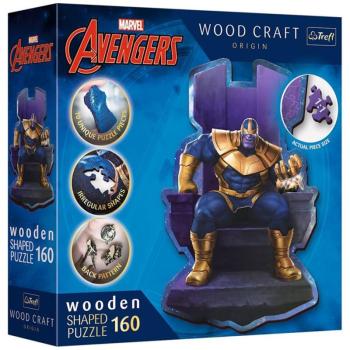 Wood Craft: Marvel Bosszúállók - Thanos a trónon 160 db-os prémium fa puzzle - Trefl kép