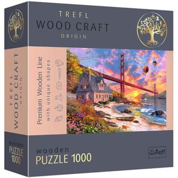 Wood Craft: Naplemente a Goldebn Gate-nél fa puzzle 1000db-os - Trefl kép