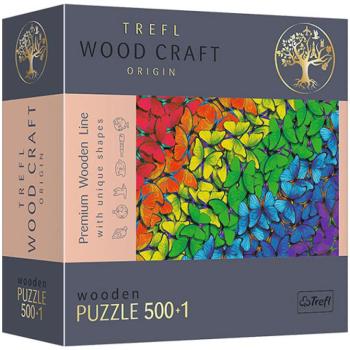 Wood Craft: Szivárvány pillangók fa puzzle 500+1db-os - Trefl kép