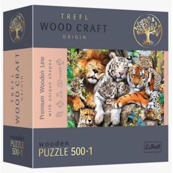 Wood Craft: Vadmacskák a dzsungelben fa puzzle 500+1db-os - Trefl kép