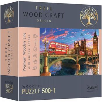 Wood Craft: Westminster, Big Ben, London fa puzzle 500+1db-os - Trefl kép