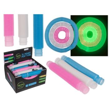 XL Fidget Pop Tube: Felxibilis dekorációs sötétben világító cső, többféle változatban 20cm kép