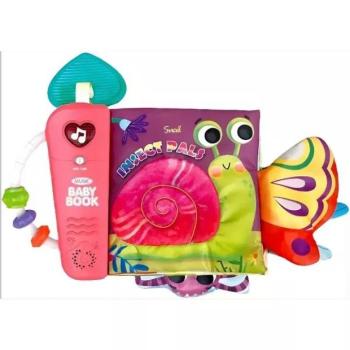 Zenélő, világító puha babakönyv - rovarok kép