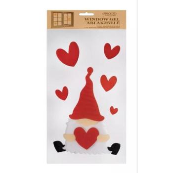 Ablakzselé Orrmanó és szív mintákkal - 15 x 30 cm kép