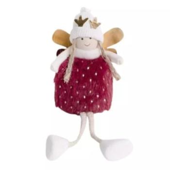 Angyalka dekoráció, 20 cm - Piros kép