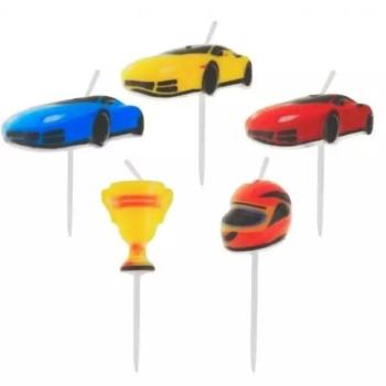 Autóversenyzős gyertya - 5 darabos kép