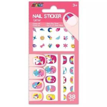 Avenir: Csillogó körömmatrica szett - Unikornisok kép