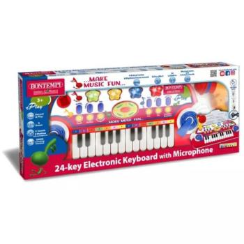 Bontempi: 24 billentyűs játékszintetizátor mikrofonnal - piros kép