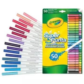 Crayola: Vékonyan és vastagon fogó lemosható filctoll készlet - 50 db kép