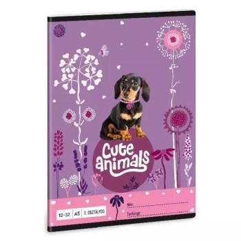 Cute Animals: Tacskó vonalas füzet - 3. osztályos, 12-32, A5 kép