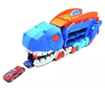 Dinoszaurusz formájú autókilövő szett 2 db kisautóval kép