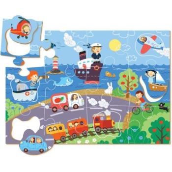 Dodo: Járművek a tengerparton puzzle kivehető elemekkel - 18 darabos kép