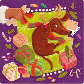 Dodo: Kutyus ajándéka puzzle - 16 darabos kép