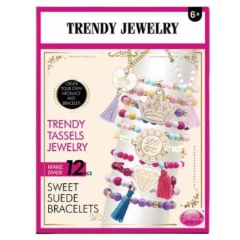 Ékszerkészítő szett virág alakú dobozzal - rózsaszín kép