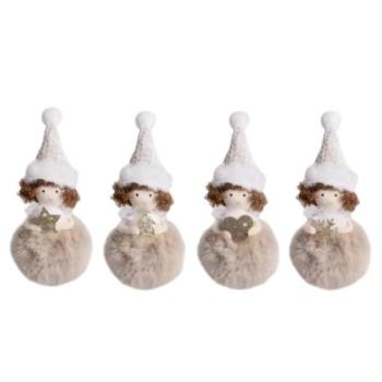 Felakasztható pompon testű lány dekoráció, 14 cm - többféle kép