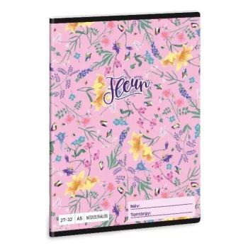 Fleur: Virágmintás négyzetrácsos füzet, A5 kép