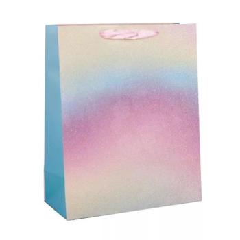 Glitteres szivárványos ajándékzacskó - 26 x 32 cm kép