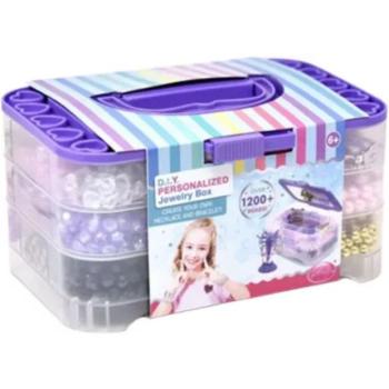 Gyöngy készlet tárolódobozban - lila kép