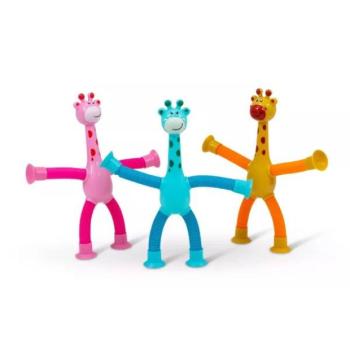 Harmonika testű világító zsiráf tapadókoronggal - többféle kép