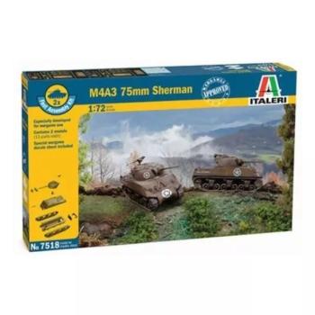 Italeri: M4A3 75 mm Sherman tank makett ragasztóval, 1:72 kép