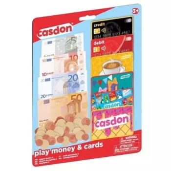 Játékpénz bankkártyákkal kép