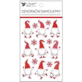 Karácsonyi manó mintás matrica - 11 x 19 cm kép