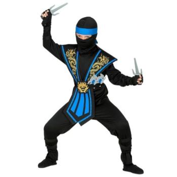 Kék harcos Ninja jelmez fegyverekkel - 158 cm kép
