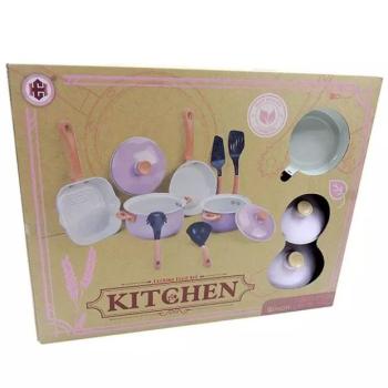 Konyhai edénykészlet, fém – Rózsaszín kép