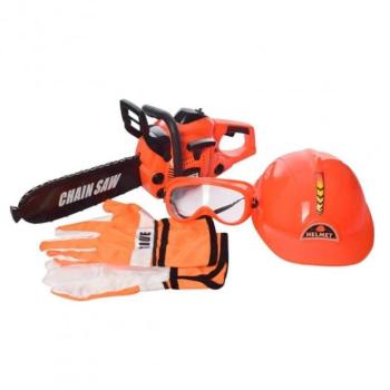 Láncfűrész játék szett védőfelszereléssel kép