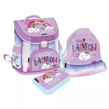 Lollipop: Stay Cute szivárvány mintás prémium iskolatáska szett - 3 részes kép