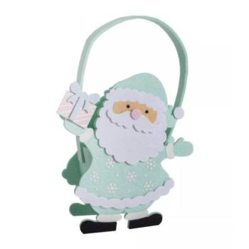 Mikulás formájú szütyő, filc, 16 x 18 cm - Türkiz kép