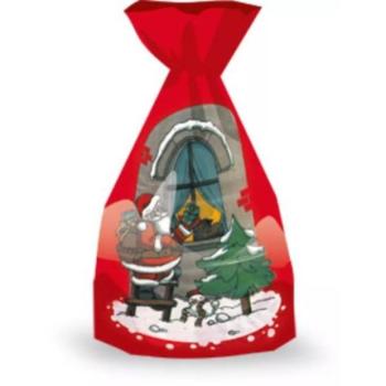 Mikulás zacskó télapós mintával - 16 x 33 cm kép