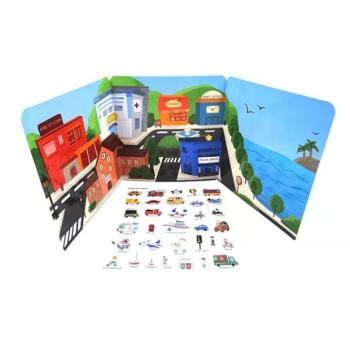 Oktatókönyv zselés matricákkal – Város kép