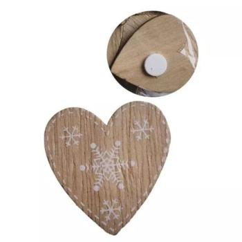 Öntapadós szívecske dekoráció hópehellyel - 12 db-os, 4 x 4 cm kép