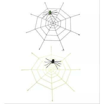 Óriási pókháló világító pókkal, 220 cm - többféle kép
