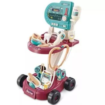 Orvosi kézikocsi játékszett - 24 db-os kép