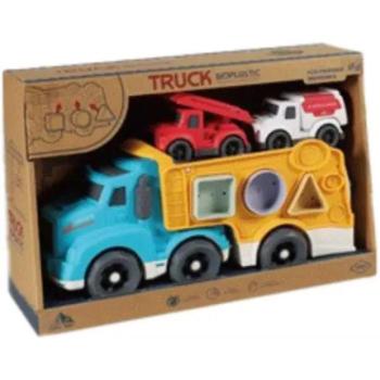 Szállítókocsi 4 db formakockával és 2 db kisautóval kép