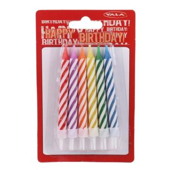 Színes, születésnapi spirál gyertya tartóval, 12 darab kép