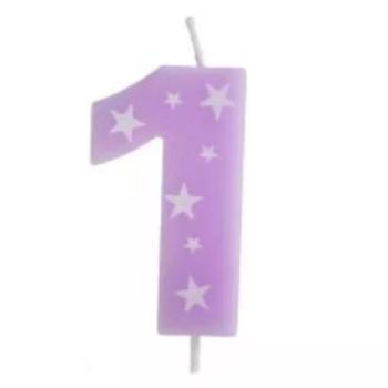 Színes születésnapi számgyertya, 6 cm - 1 kép