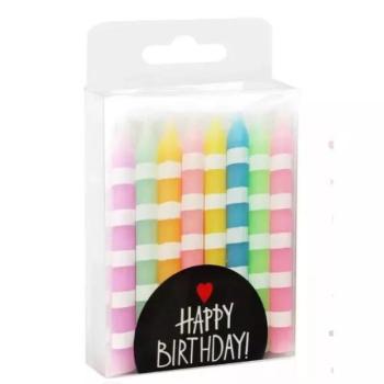 Születésnapos gyertya csomag, színes - 8 db-os kép